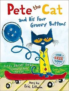 Nauka zabawek Pete Cat i jego cztery wycięte przyciski dziecięce wczesna edukacja angielska zdjęcie Książka Książka dla dzieci