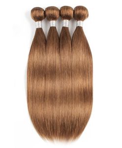 30 ljus Golden Brown Straight Human Hair Bundles Brazilian Virgin Hair 34 Bunds 1624 Inch Remy Human Hair Extensions7603871