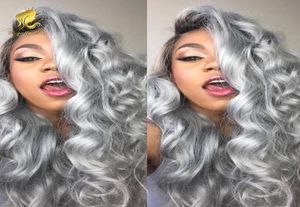 8A Grade Hair Wig Brazilian Glueless Full Lace Wigs 1b Grey Ombre Body Wave Human Hair Lace Front Wigs Black Women6116267