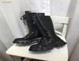 FASHIONVILLE 2019090404 BLACk GENUINE LEATHER lace up knees high platform boots8817221