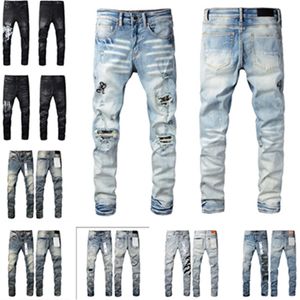 Erkek kot pantolon yırtık bisikletçi ince fit motosiklet bisikletçisi denim tasarımcı hip hop erkek kot pantolon 2024 sıcak satış