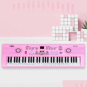 Tangentbord piano baby musik ljudleksaker 61 tangent professionell digital elektronisk med mikrofon tangentbord ADT och barns leksaksinstruma DHQ6N