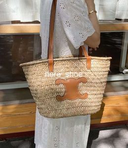 Straw Bag Female 2024 New Hand-woven Basket Holiday Beach Single Shoulder Underarm