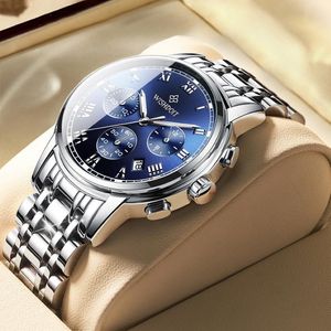 Wristwatches WISHDOIT 2021 Fashion Men's Watch Stainless Steel Top Sports Chronograph Quartz Men Relogio Masculino 327n