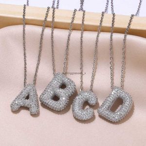 2024 New best-selling 26 letter pendant necklace for womens hip-hop set with zirconia gold-plated lock bone chain nkp22