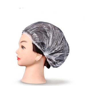 100 Pcs Disposable Shower Caps Hat Clear Spa Hair Salon Hotel One-Off Bathing Elastic Shower Cap Bathroom Products Bath Caps