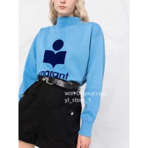 Marant Nakış Sweaters Tasarımcısı Hoodies Marant Hoodie Kadınlar Pamuk Sweatshirtler Sıradan Gevşek Süvari Baskı Baskı Mektupları Üstler Isabel Marant Dec