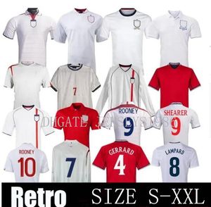 1992 86 Englands Retro Soccer Jerseys Gascoigne Southgate 1990 96 Shearer Owen 98 Kids Vintage Football Tirts Rooney Gerrard Lampard 2000 02 04 06 Classic Football