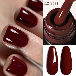 Lilycute 7ml Dark Wine Red Gel Poll Polch الخريف الشتاء الهجين الورنيش شبه الدائم نقع قبالة UV Arts Manicure 240528