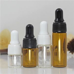 Mini garrafa de gotas de gotas de vidro transparente de óleo essencial de amostra de vidro de vidro de amostra de amostra de amostra de amostra de amostra cosmética com tampa para viagem de líquido cosmético