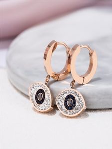 Modepersonlighet titanörhängen för kvinnor Rose Gold Evil Eye Earrings Holiday Party Jewelry2197721