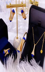 Marca set di gioielli in argento Sterling 925 per donne Orecchini per bracciali di collana piramide Set di gioielli Natural Gemstone Tower2978025