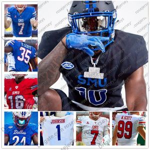 Custom SMU Mustangs 2024 Football Jersey Preston Stone Jaylan Knighton RJ Maryland LJ Johnson Jake Bailey Moochie Dixon Romello Brinson Men Women Youth Kid Jersey