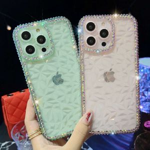 Pokrywa Diamond Glitter Rhinestone Case na iPhone Pro Max X XS XR plus Bling Clear Miękkie przypadki