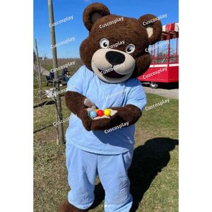 Brown Bear Mascot Costume Beary Cartoon Character Outfit Suit for Halloween Party Event Mascot Costumes