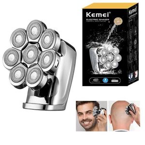 Electric Shavers Original Keme 8 Heads Shaver For Men Waterproof Electric Shaver Beard Electric Razor Bald Head Shaving Machine Rechargeable G240529