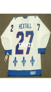 740 27 Ron Hextall Quebec Nordiques 1992 CCM Vintage Home Hockey Jersey ou personalizado qualquer nome ou número Retro Jersey9814796