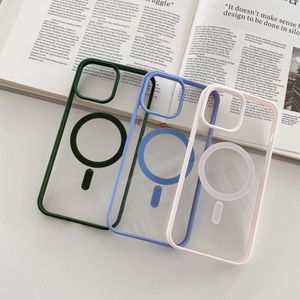 Clear acrylic Magnetic Protective Phone Cases For iPhone 15 14 11 13 12 11 Pro Max Back Transparent PC Cover Couple Case 20pcs