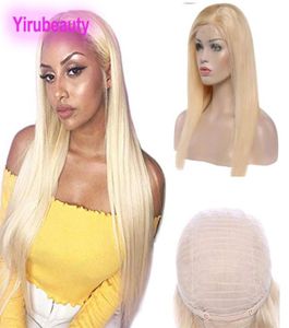 Peruwiańskie 100 produktów do włosów ludzkich koronkowe przednie peruki blondynki jedwabiście proste włosy koronkowe perukę 613 1232 cala 19101095009657