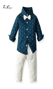 Tem Dern Bebek Giyim Setleri Sonbahar Yenidoğan Bebekler Karikatür Gömlekleri 2 PCS Toddler Erkek Spor Kıyafetleri 2103091437516