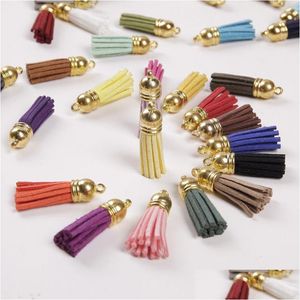 Charms Mini Tassels 1,5 tum Microfiber Veet Tassel Kit för nyckelringar örhängen Halsband smycken gör Garland Diy Crafts Drop Delivery DHPK3