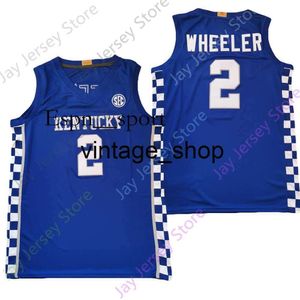 T9 Vin Kentucky Wildcats Basketball Jersey NCAA College Sahvir Wheeler Blue Size S-3xl tutti uomini cuciti