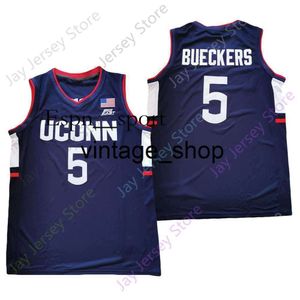 T9 Vin Connecticut UConn Huskies Basketball Jersey NCAA College Paige Bueckers Navy Size S-3xl tutti uomini cuciti