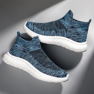 Moda Slig-On Botlar Tasarımcı Çorap Örme Boot Açık Nefes Alabilir Ayakkabı Yüksek Kalite Boyut 35-45 Erkekler için Siyah Gri Kırmızı Mavi