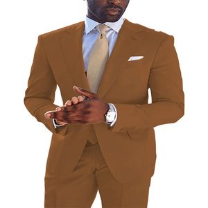 Terno popular masculino de 2 peças com lapela de casamento de cores sólidas (terno+calça)