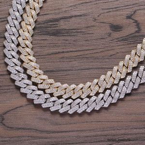 Collana Moissanite Gioielli Hip Hop Sterling Sier 22mm Sterling Gold Sie Gold for Men Necklace Miami Cuban Link Collane