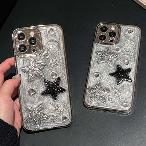 Sweet Cool D Star Glitter Heart Diamond Epoksyd Eque na iPhone Pro XS Max X Xr Grey ShockProof COULE