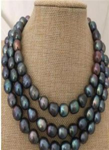 stunning 1213mm tahitian black pearl necklace 38inch 925 silver28012192506