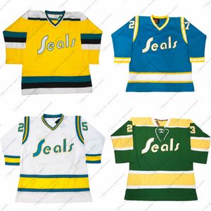 Kalifornien Golden Seals Retro Hockey Jersey Syched Vintage Custom Eventuellt namn och nummer Cyhjersey