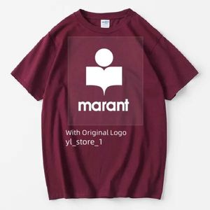 マラントシャツメンズTシャツ夏イザベルマランマランマランメンズレディースサイドコットンプリントハラジュクTシャツoネック男性因果Tシャツファッションブランドルーズティー3A1