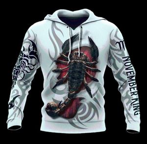 Men039s Hoodies Sweatshirts Mens Casual 3D Print November Scorpio Tattoo Man Pullover Women Hood Sweatshirt Hiphop Jacket Un6912622