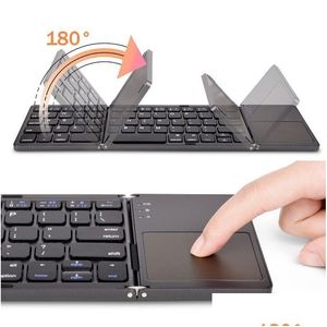 Keyboards Wireless Folding Keyboard Bluetooth With Toucad For Windows Android Ios Phone Mti Function Button Mini Drop Delivery Compute Othzv