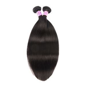 Natura color Brazilian virgin Human Hair Wefts Straight with Closure 100% Unprocessed Virgin Hair weaves extensions with Lace Closure DHL