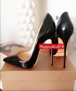패션 여성 펌프 검은 특허 가죽 뾰족한 발가락 하이힐 신발 신발 발 뒤꿈치 여성 스틸레토 힐 디자이너 p2256233