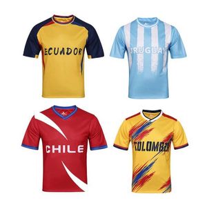 I fan tops Tees 2024 American Cup 100% poliestere di alta qualità maglia di calcio di alta qualità Colombia Chile Ecuador Uruguay Shirt calcistica da calcio Wear T240601