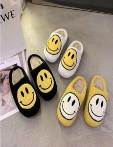 Autumn winter new Korean cartoon smiling face cotton women039s home warm and antiskid slippers plush moon shoes4408626