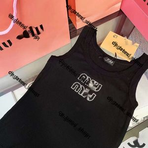 Muimiu Top Womens Clothes T Shirt Miumu Top Designer Women Sexy Halter Top Miumium Embroidered Tank Top Muisies Tshirt Spring Summer Backless Shirt Muimiu 7e1