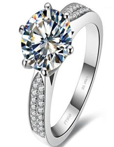 Bezbłędny test dodatni 2ct 8 mm de labgrown Moissanite Diamentowy pierścień 925 Srebrny pierścień zaręczyn