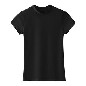 Designer för kvinnor skjorta Huaye Summer Silk Round Neck Kort ärmkvinnor T-shirt tunn mullbärsilke stickad lös botten kvinnans sommar topp slitage 3go9