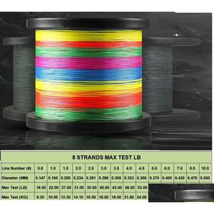 모노 필라멘트 라인 8 가닥 500m 꼰 낚시 mti 컬러 슈퍼 강한 일본 mtifilament pe 브레이드 드롭 배달 스포츠 야외 라인 OTQSF