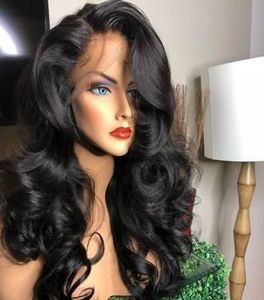 HD Transparent Lace Front Human Hair Wigs Full Wig Pre Plucked Brazilian Body Wave 360 Frontal With Baby Remy2605195