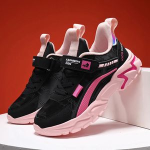 Детские кроссовки повседневная обувь для девочек розовые удобные кожаные беговые спортивные детские девочки. Плоская дышащая 240527