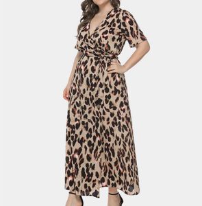 Feitong Women Dress Summer Party Night Plus Size Leopard Dress Streetwear Kort nya hyllor V Cut Dress Women Vestido Y190709015417445