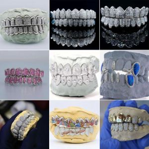 Projektowanie projektantów Wykonane spersonalizowane vvs moissanite diamentowe grille dentystyczne męskie biżuteria Hip Hip Biżuteria 14K złota sier lodowane grillz na zęby prezent 2024601