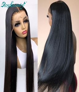 Brazilian Straight 13x4 Lace Front Human Hair Wigs Pre Plucked Bleached Knots for Black Women 28 30 Inch Wig5970344