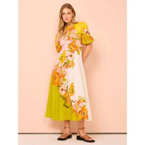 Summer Floral Casual Sukienka dla kobiet sukienki na imprezę moda dama wakacje australijska 2024 NOWOŚĆ drukowane modne bąbelkowe rękawy wszechstronna szczupła sukienka